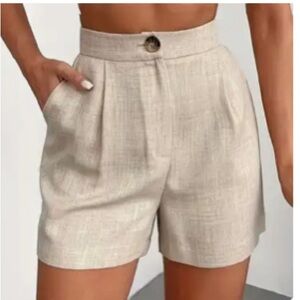 High waist trouser short